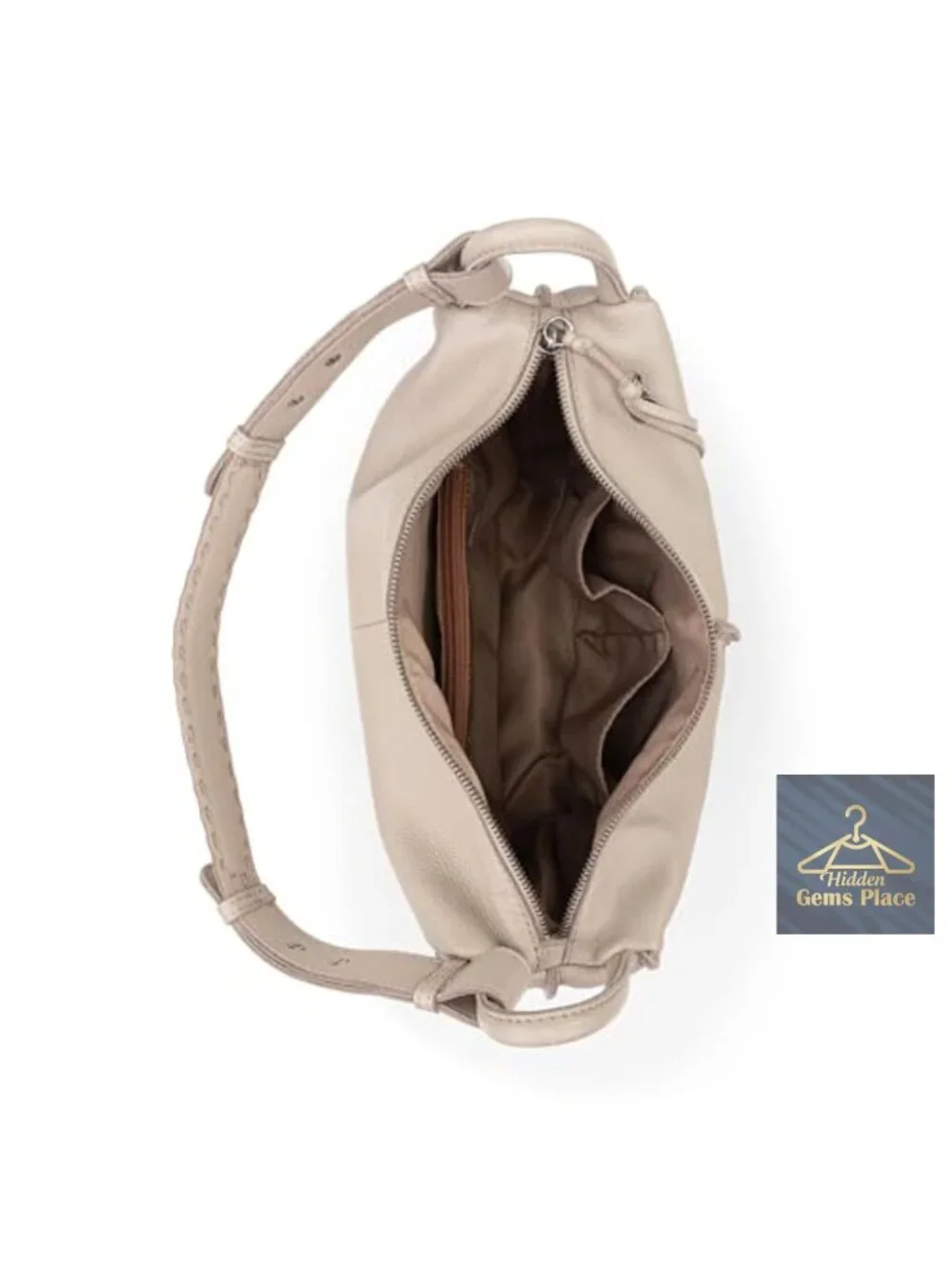 Large Leather Hobo Handbag for Everyday & Travel with Zipper Pocket